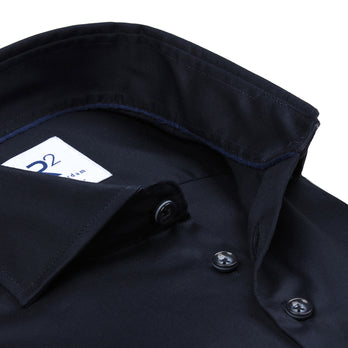 Chemise en coton stretch 010 - Navy