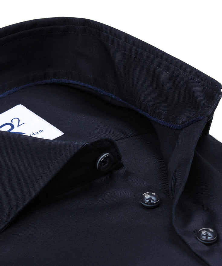 Baumwoll-Stretchhemd 010 - Navy
