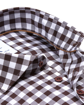 Kariertes Flanellhemd 041 - Brown