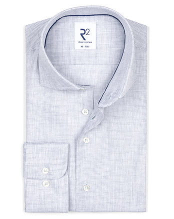 Hahnentritt Baumwollhemd 018 - Light blue