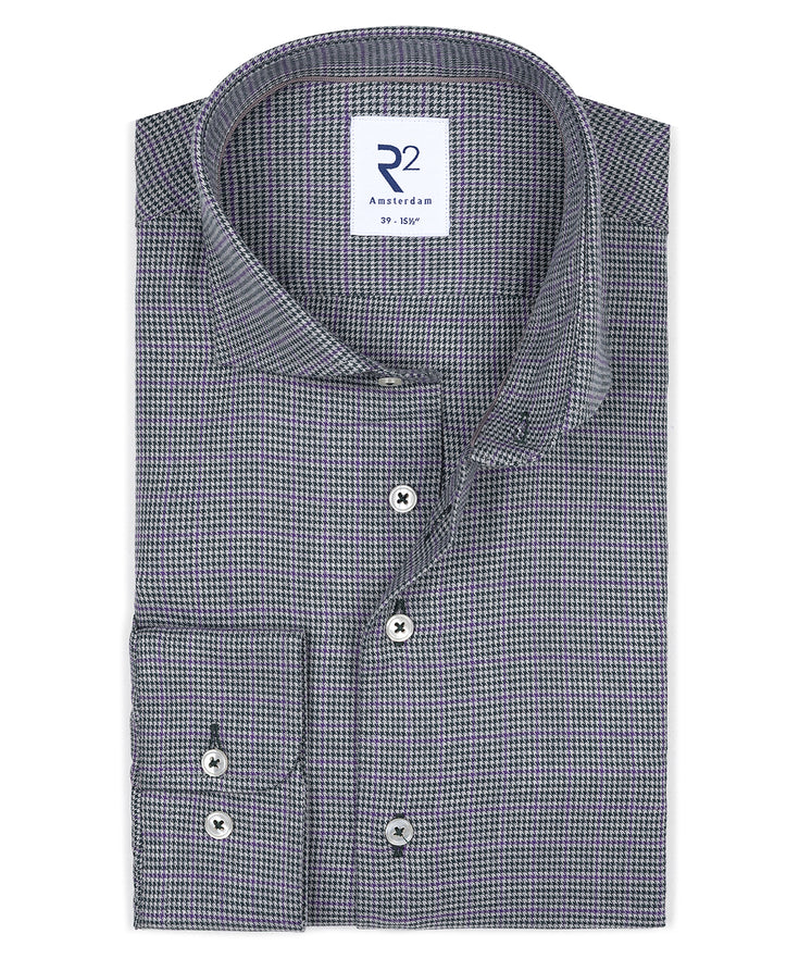 Hahnentritt Baumwollhemd 070 - Dark green