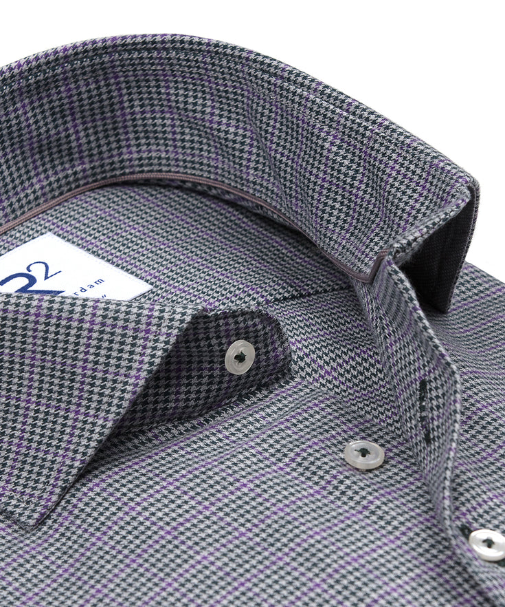 Hahnentritt Baumwollhemd 070 - Dark green