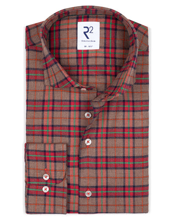 Kariertes Baumwollhemd 085 - Red
