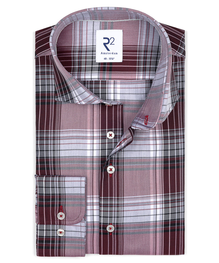 Kariertes Baumwollhemd 085 - Red