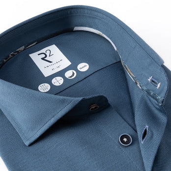 Manches extra-longues. Chemise de voyage dobby 019 - Vintage blue