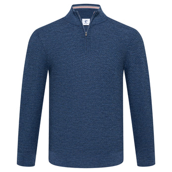 Half-zip laine mérinos 014 - Blue