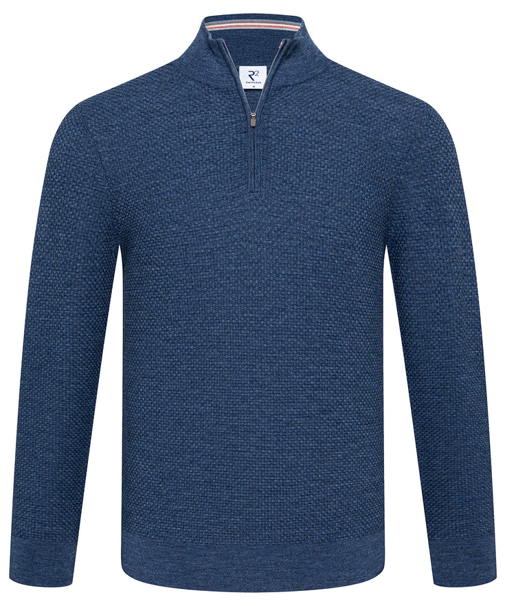 Merinowoll Half-Zip 014 - Blue