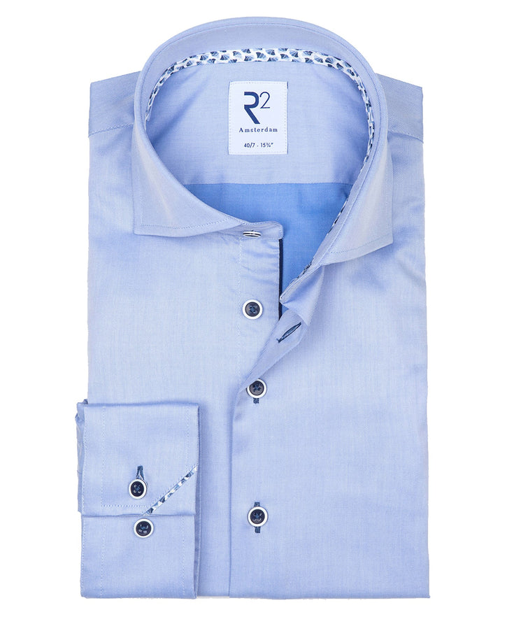 Extra long sleeves. 2 PLY organic cotton shirt Light Blue