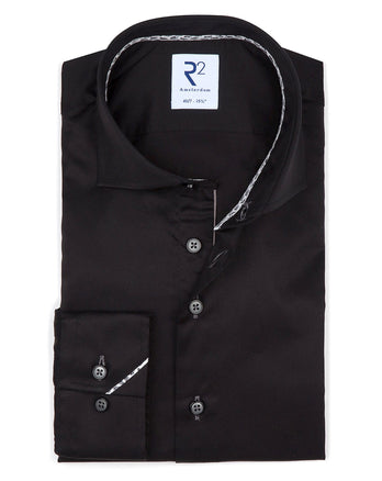 Manches extra longues. Chemise en coton biologique 2 PLY Black