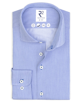 Strijkvrij katoenen overhemd 014 - Blue