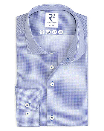 Strijkvrij katoenen overhemd 014 - Blue