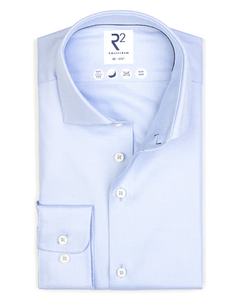 Strijkvrij 2 PLY katoenen overhemd 018 - Light blue