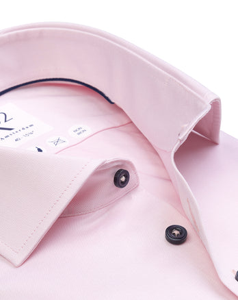 Strijkvrij 2 PLY katoenen overhemd 088 - Light pink