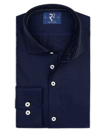 Strijkvrij katoenen overhemd 010 - Navy