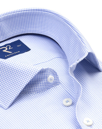 Strijkvrij katoenen overhemd dobby 018 - Light blue