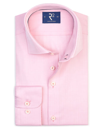 Strijkvrij katoenen overhemd visgraat 088 - Light pink