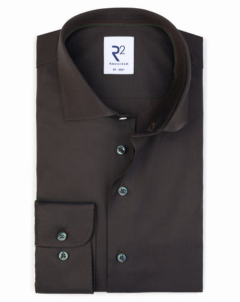 Non-iron cotton shirt fine twill 070 - Dark green