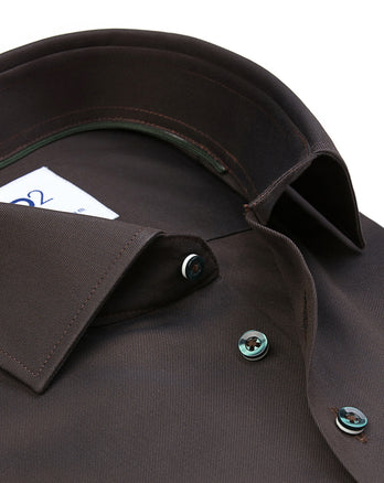 Non-iron cotton shirt fine twill 070 - Dark green