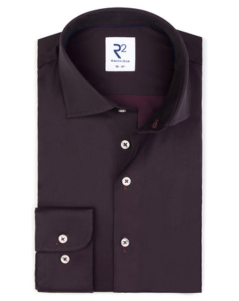 Non-iron cotton shirt fine twill 080 - Bordeaux