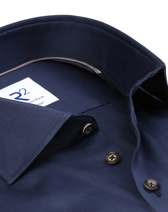 Non-iron cotton shirt satin 010 - Navy