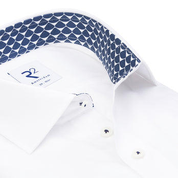 Kreukvrij katoenen overhemd fijne keper 004 - White