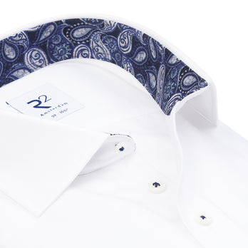 Kreukvrij katoenen overhemd fijne keper 004 - White