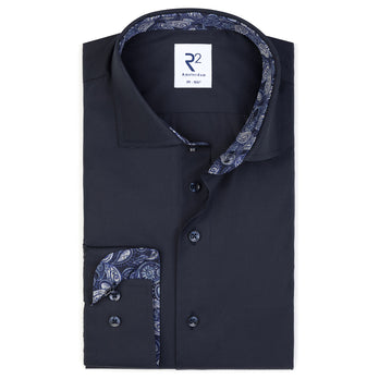 Kreukvrij katoenen overhemd poplin 010 - Navy