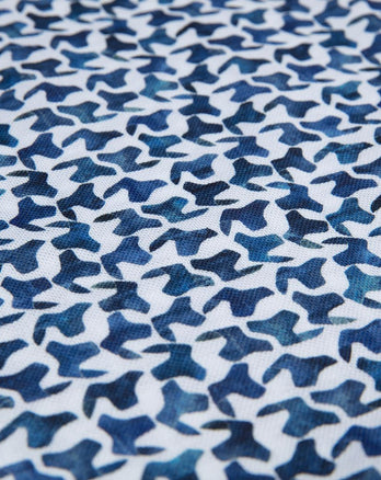 Polo à manches longues mercerisé imprimé chaise blanche Blue