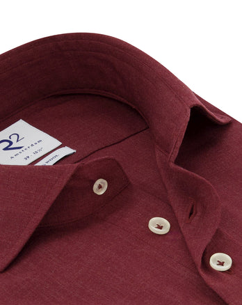 Rood overhemd van 100% wol Bordeaux