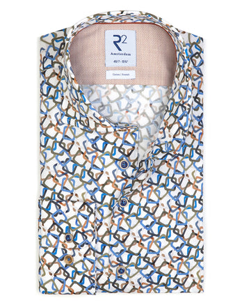 Extra lange mouwen. Overhemd met Multicolour grafische print Multicolour