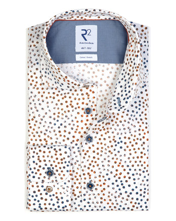 Extra lange mouwen. Multicolour fruitprint overhemd Blue