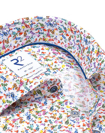 Mehrfarbiges Hemd aus Bio-Baumwolle mit tropischen Früchten Multicolour