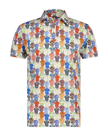 Poloshirt mit mehrfarbigem Piqué-Aufdruck Multicolour