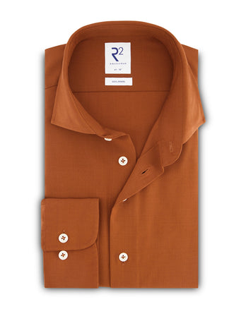 Brique 100% merino wol overhemd orange