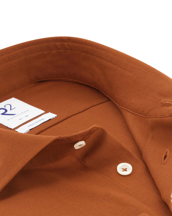 Brique 100% merino wol overhemd orange