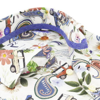 Classic beach-buggy paisley print linen shirt 073 - Multicolour