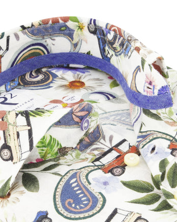 Chemise classique en lin à imprimé paisley Beach Buggy 073 - Multicolour