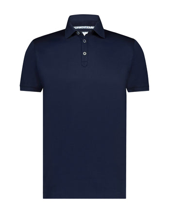 Marineblaues Poloshirt aus Baumwolle Navy