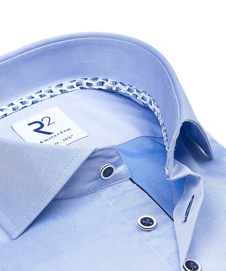 Extra long sleeves. 2 PLY organic cotton shirt Light Blue