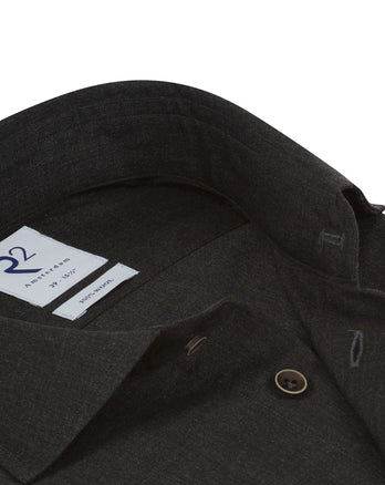 Grijs 100% wollen overhemd Antracite