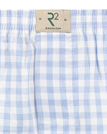 Boxer en coton à carreaux bleus Multicolour