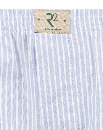 Lichtblauw wit gestreepte katoenen boxershort Multicolour