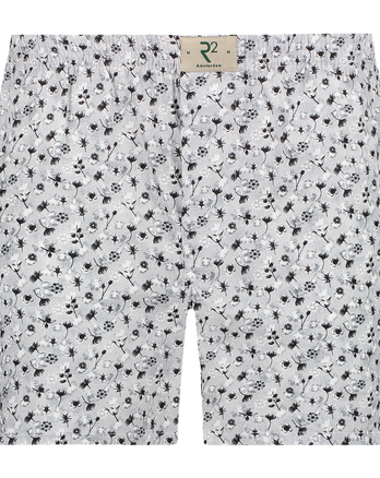 Boxer en coton gris imprimé fleurs Multicolour