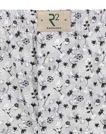 Boxer en coton gris imprimé fleurs Multicolour