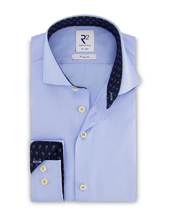 Lichtblauw strijkvrij overhemd van katoen 018 - Light Blue