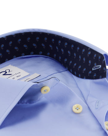 Lichtblauw strijkvrij overhemd van katoen 018 - Light Blue