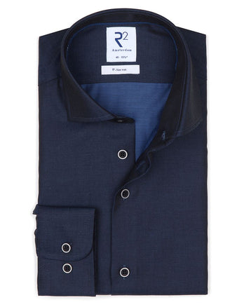 Chemise en coton sans repassage bleu marine Navy
